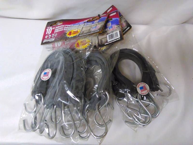 10-inch Tarp Straps, (4) each pkg. contains Three straps, 12 total