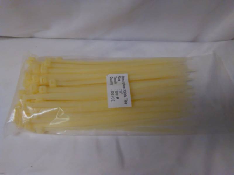 11-inch Zip Cable Ties, 100 pcs, 120 lb. strength