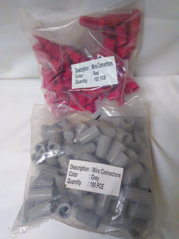 Wire Nuts, 100 red and 100 grey