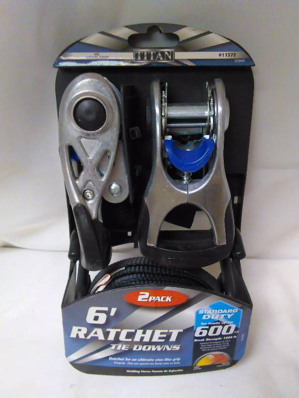 Ratcheting Tie-Downs (2) 6 ft., Retractable, 600 lbs.