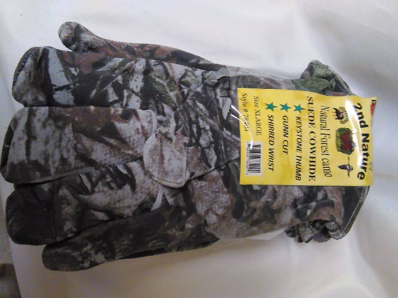 Gun cut Cordova Gloves, (3 pr.) Camouflage, Suede, Men�s XL