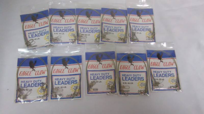 Eagle Claw Heavy Duty Leaders (10 pkg. of 3) 9�, 45 Lbs.
