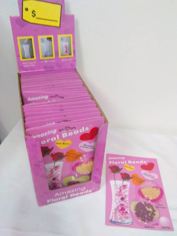 Floral beads (24) Pink