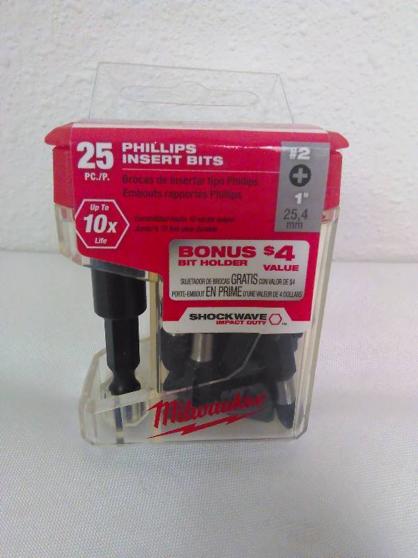 Milwaukee #2 Phillips Shockwave Impact Insert Bits