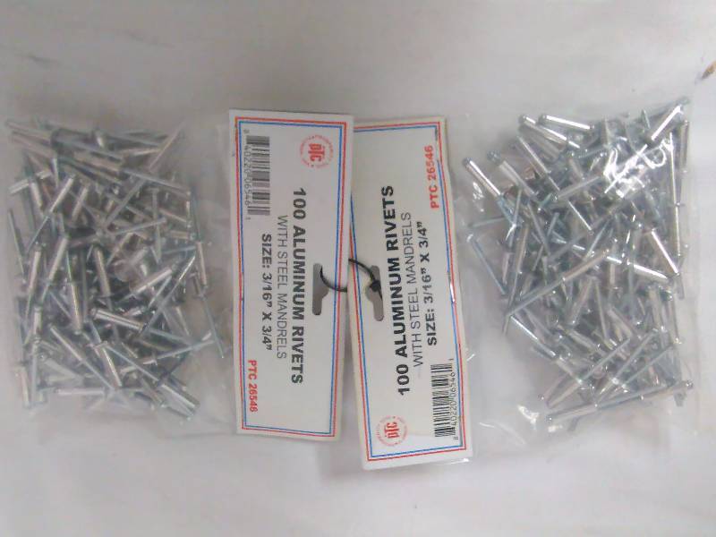 316 x 34 Inch Mandrel Rivets (2 pkgs. of 100)