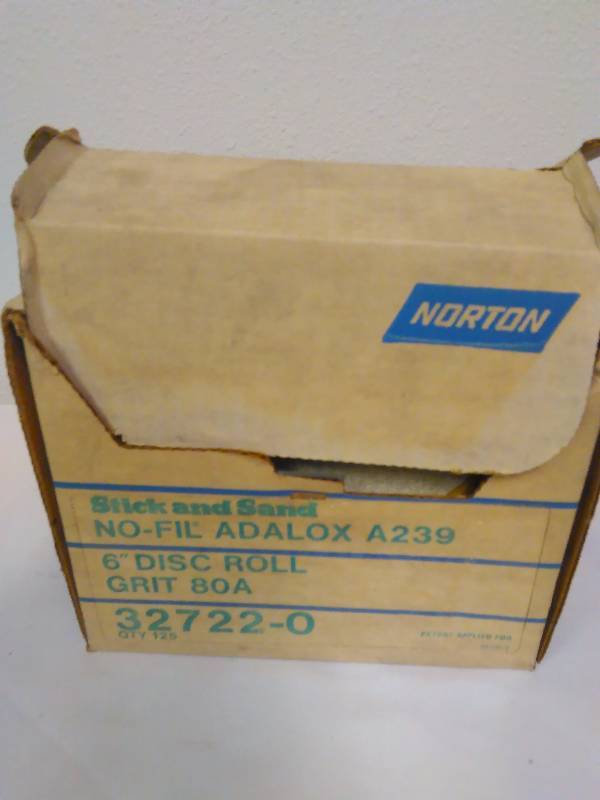 Norton Sand Paper (125), 6� Disk Roll, 80 grit, Self-Adhesive