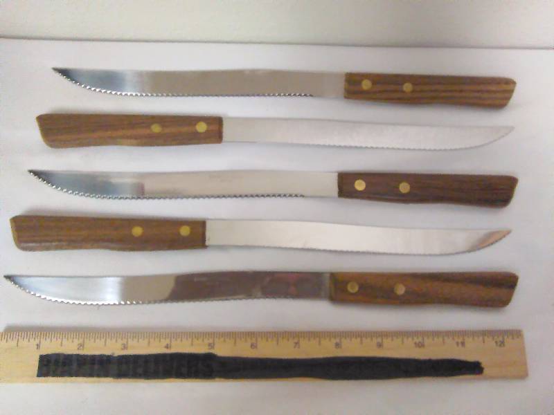 Serrated Knife, Wood Handle (5) 8-inch Blade