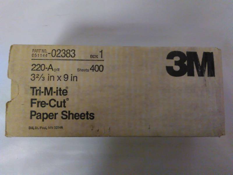3M Tri-M-Ite, Fre-Cut (1 box of 400)220 Grit, 3 23 x9 inch