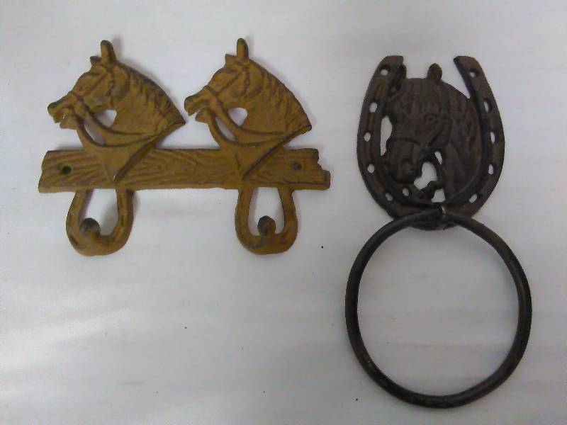 Horse, Cast, Towel Ring, and Hooks (2)