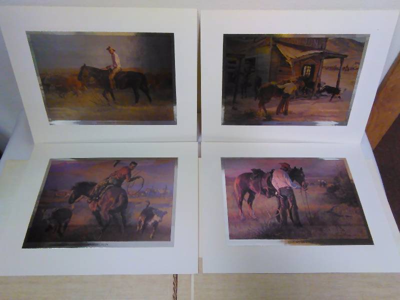 Vintage Tom Ryan Foil Prints, (4)