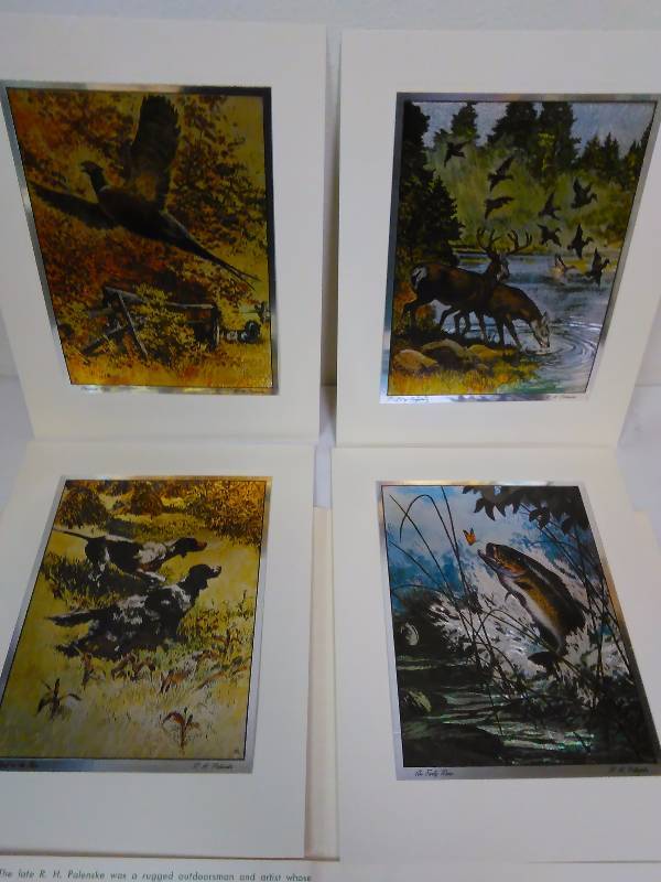 Vintage R. H. Palenske Wildlife Foil Prints, (4)