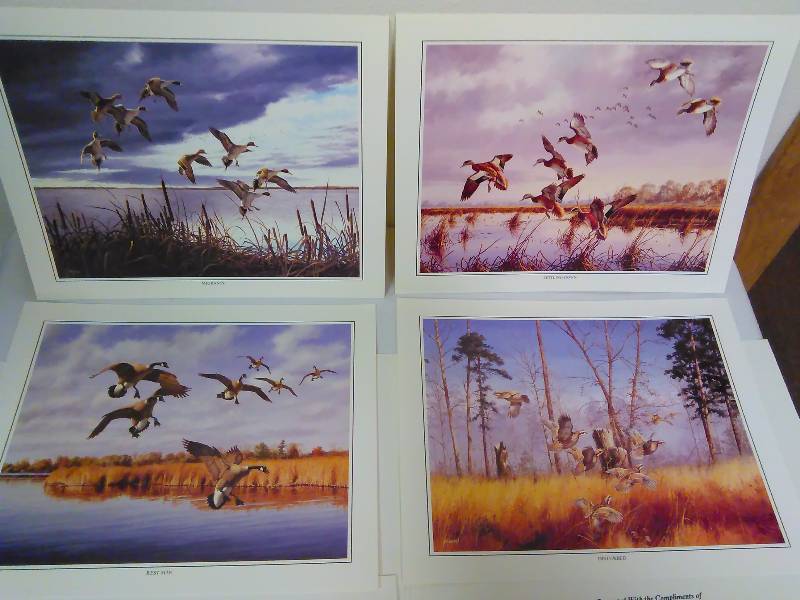 Vintage Maass Wilderness Wings Series Prints, (4)