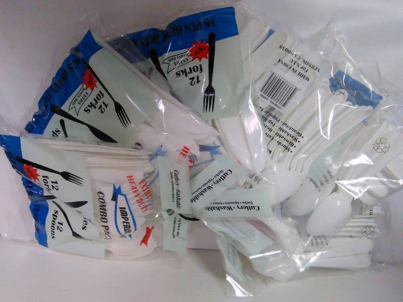 Plastic Cutlery (6 bags of 36) 72 each spoon, knives, forks