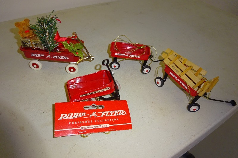 4 Radio Flyer ornaments