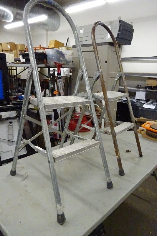 lot 96 image: 2 - 2 step aluminum fold up stools