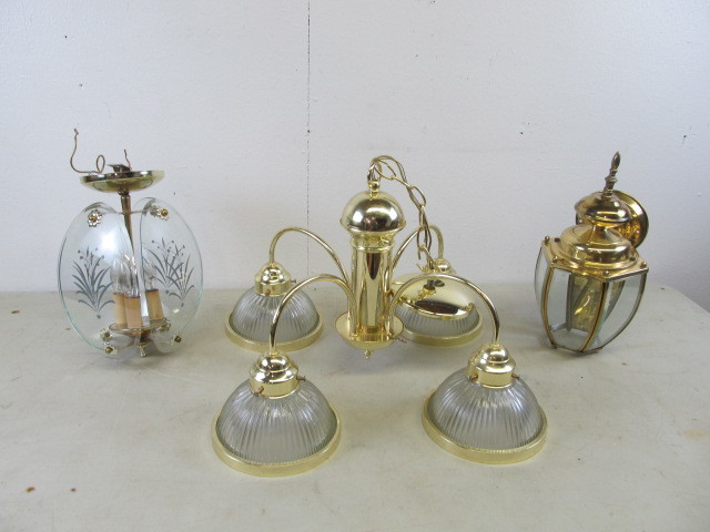 Brass Light Fixtures & Chandelier