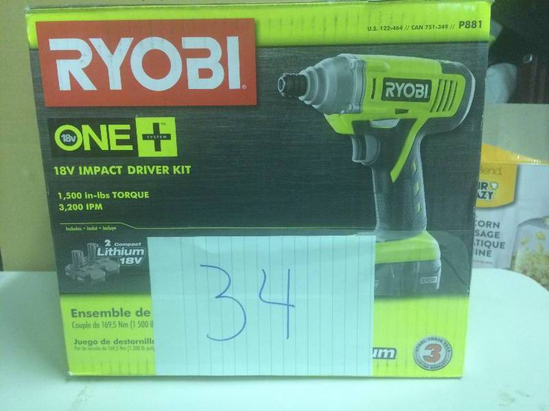 Tryobi One Plus 18V Impact Driver Kit P881 Never used