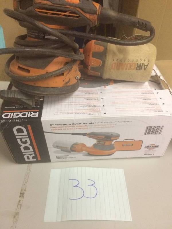 Ridgid 5 Random Orbital Sander used in good working condition