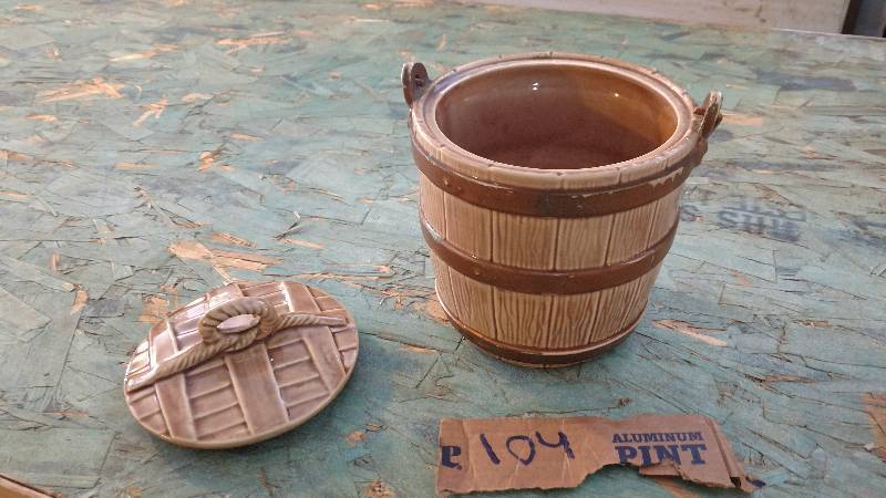 lot 104 image: covered glass dish