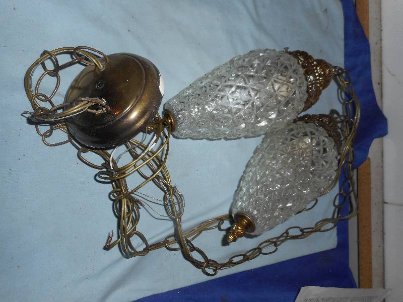 VINTAGE BRASS PLATED HANGING LIGHT