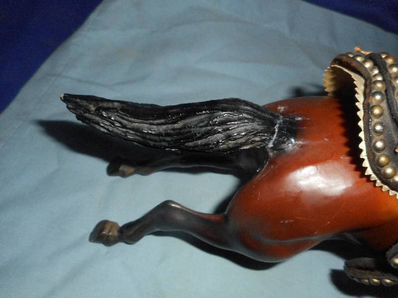VINTAGE BRYER HORSE AND LEATHER SADDLE