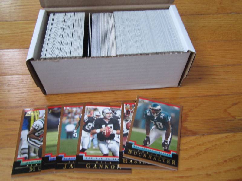 Box of 2002 Bowman football cards...
