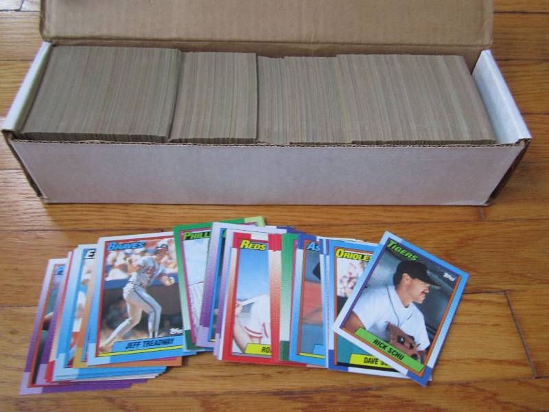 Box of 1990 Topps baseball cards...