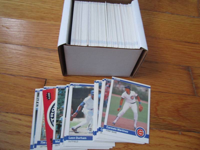 Box of 1984 Fleer baseball cards...