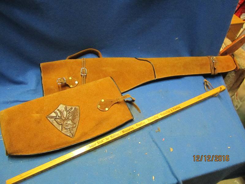 lot 87 image: Gun case and vintage yardstick...