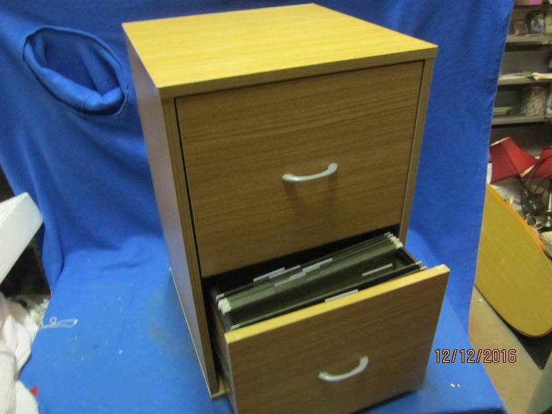 lot 95 image: Wood tone hanging file cabinet...
