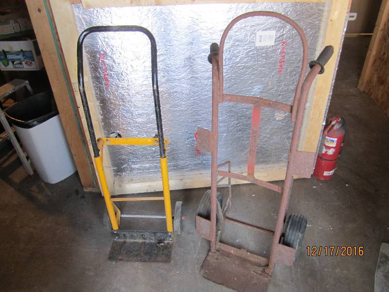 lot 107 image: 2 Dolly carts, both need work on th...