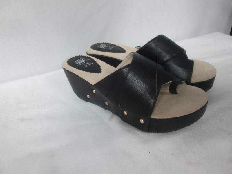 GC Shoes Womens Young Lady Platform Wedge Thong Sandal