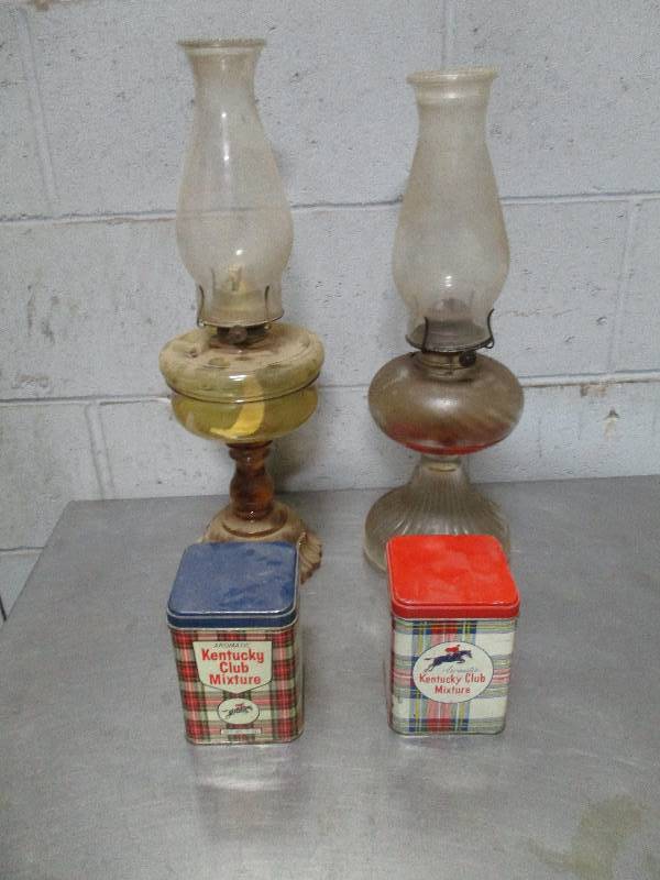 lot 50 image: Oil Lamps & Tin Containers