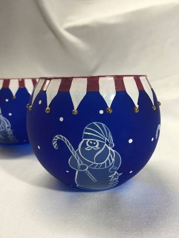 2 - Santa Clause Candle Holders