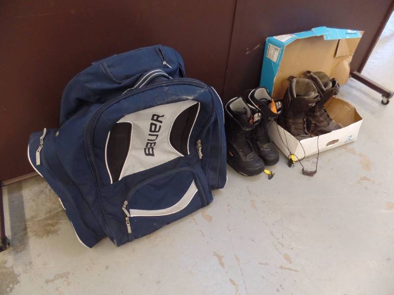 Hockey Bag and Snowboard Boots
