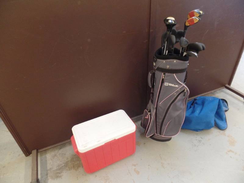 Golf Clubs and Cooler