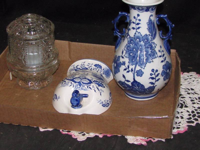 Misc. Pottery & Candle Holder