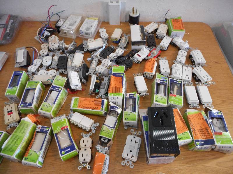 lot 10 image: MASSIVE ELECTRICAL OUTLET & SWITCH LOT