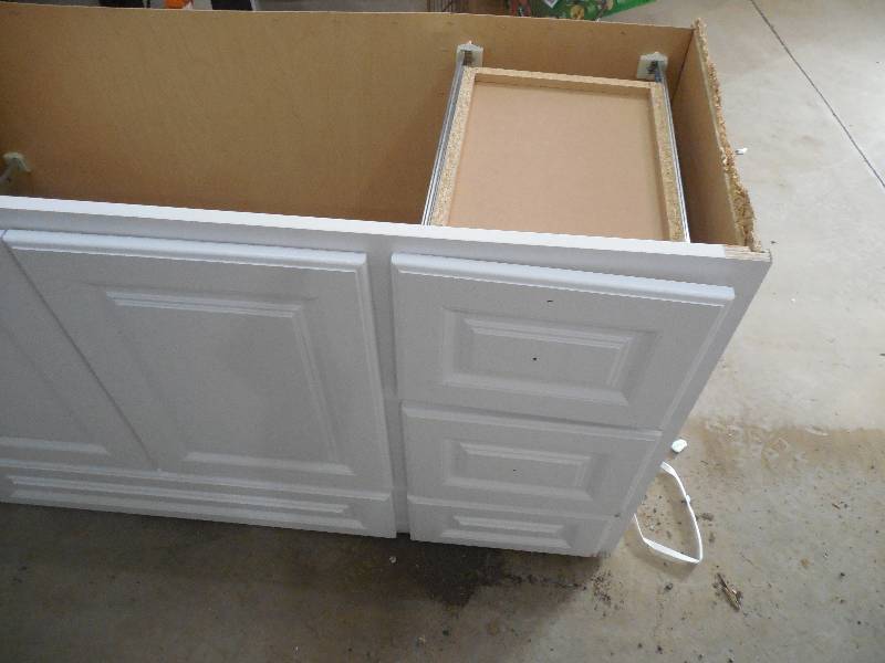 lot 7 image: Glacier Bay Hampton 60 in. W x 21 in. D x 33-12 in. H Vanity Cabinet Only in White