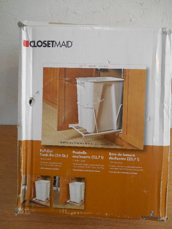 lot 45 image: ClosetMaid 6 Gal. White Pull-Out Trash Can