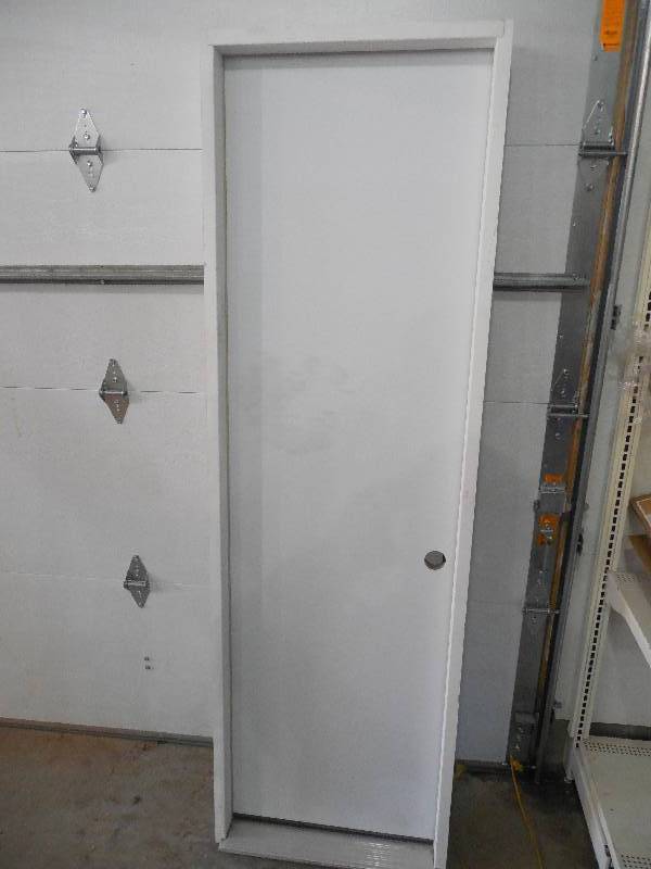 lot 71 image: 24 in. x 80 in. Premium Flush Primed White Left-Hand swing Steel Prehung Front Door