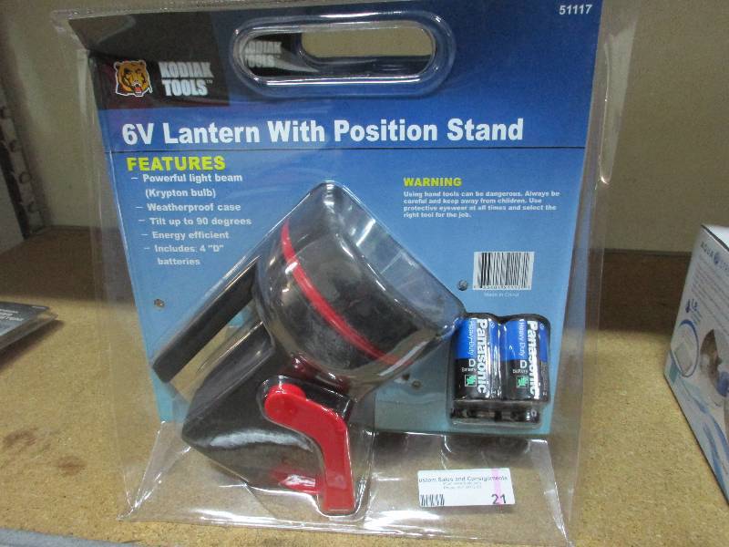 2 - 6 volt lanterns w stands and batteries