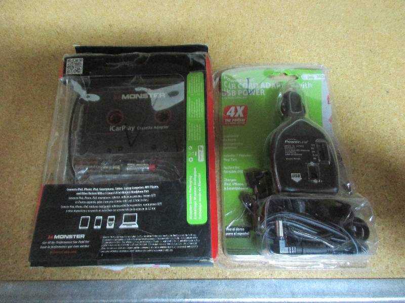 Monster brand tape to headphone jack and car cord adapter