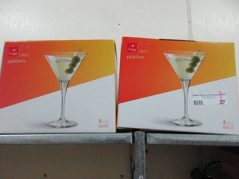 2 boxes of martini glasses (8 total glasses)