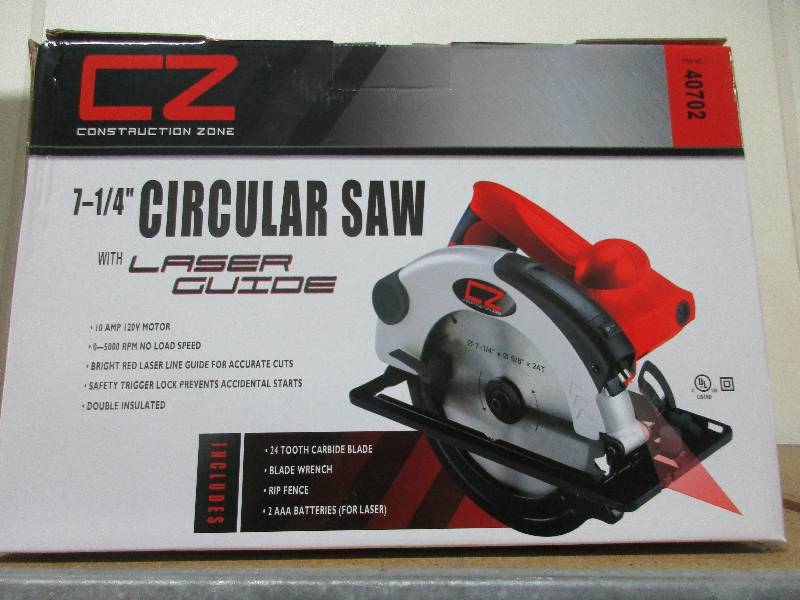Construction zone 7.25 circular saw with lazer guide  NEW