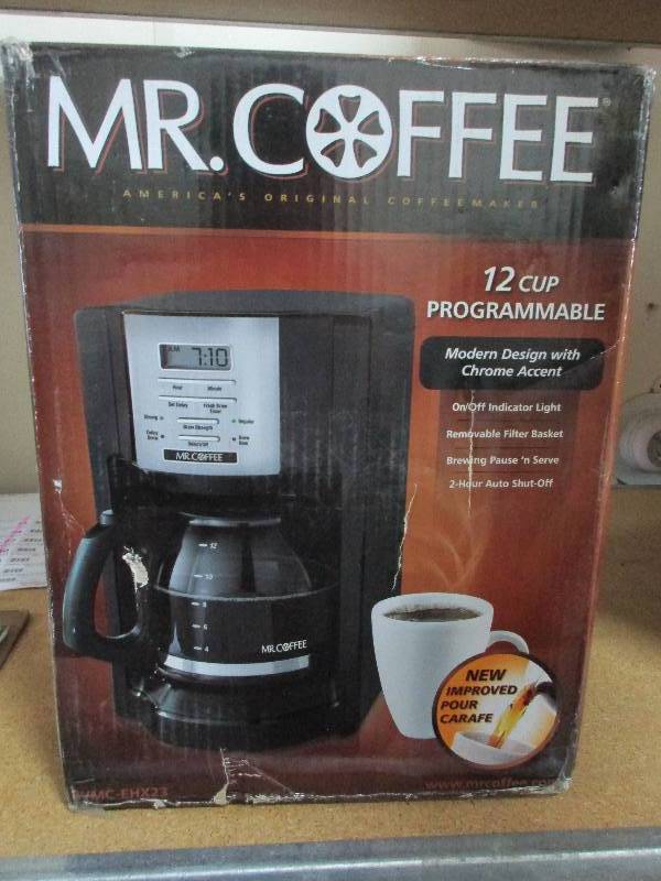 Mr.Coffee 12 cup programmable coffee maker stainless steel and black
