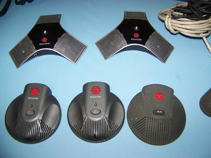 lot 36 image: Polycom, Teleconferencing  Video Conferencing, Sound Station Phones, Camera, Mics