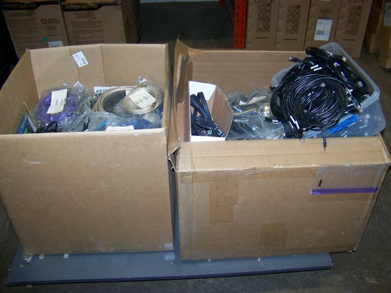 lot 47 image: (2 boxes) Miscellaneous Audio  Video  Computer Cables - many are BRAND NEW
