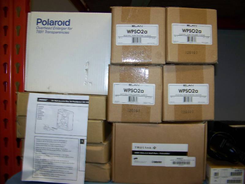 lot 41 image: (2 - 8 wide shelves) Audio  Video  Computer Components, Accessories, Parts and MORE
