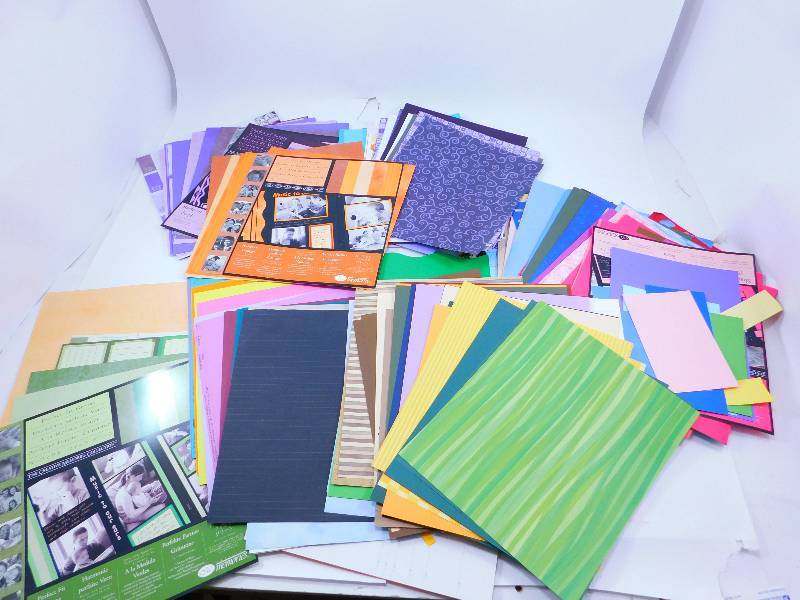 Lot of Multi-ColoredPatterned Scrapbooking Paper